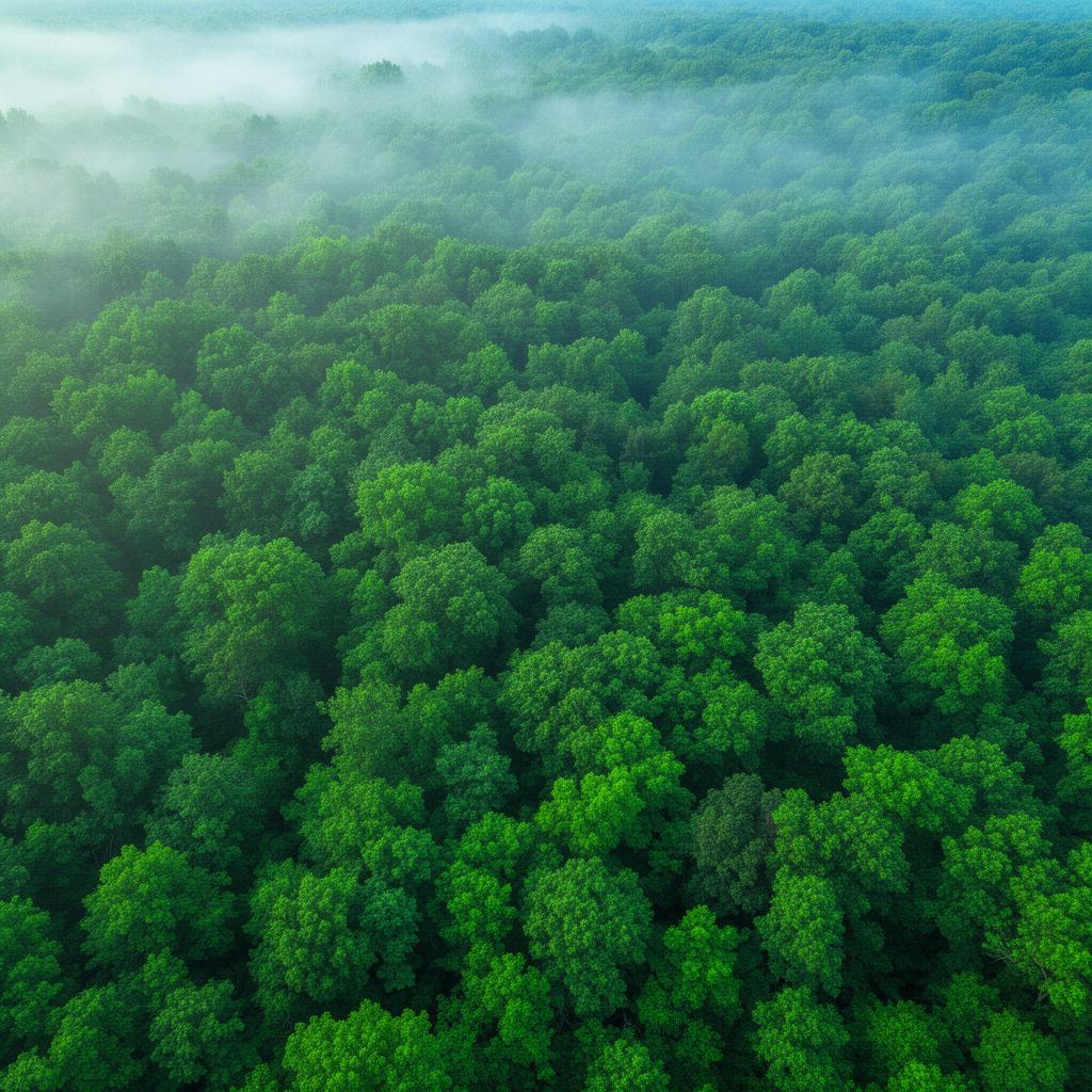 Lush green forest canopy